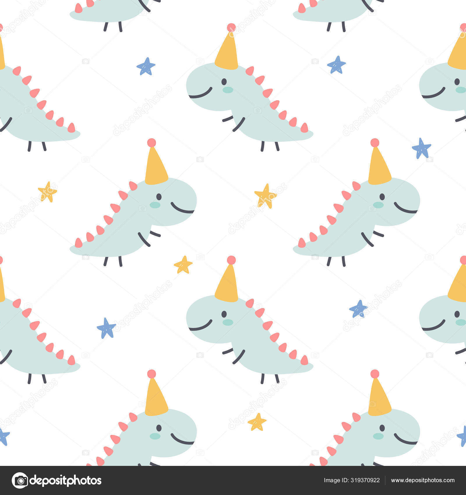 Cute Dragon Seamless Pattern Background Vector Image By C Guizz Aomam Gmail Com Vector Stock 319370922