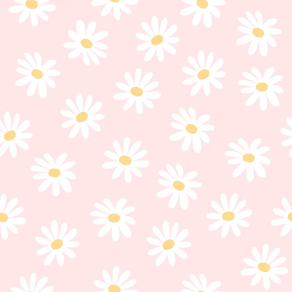 Daisy Flowers nahtlose Muster Hintergrund — Stockvektor