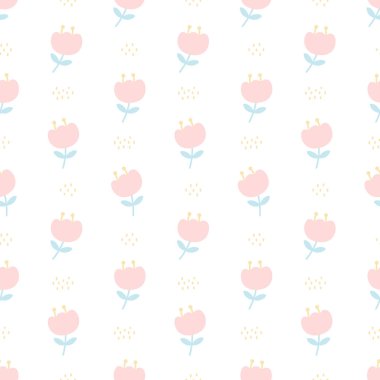 Sevimli çiçekler kusursuz arkaplan tekrarlayan desen, duvar kağıdı arkaplan, şirin pürüzsüz desen arkaplan