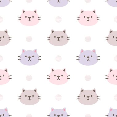 Sevimli kedisiz arka plan tekrarlayan desen, duvar kağıdı arka plan, şirin, pürüzsüz desen arka plan