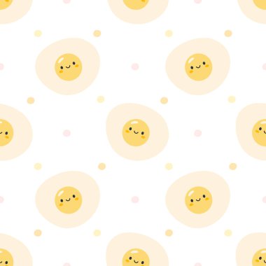 Sevimli sahanda yumurta, kusursuz arka plan tekrarlayan desen, duvar kağıdı arka plan, şirin, pürüzsüz desen arka plan