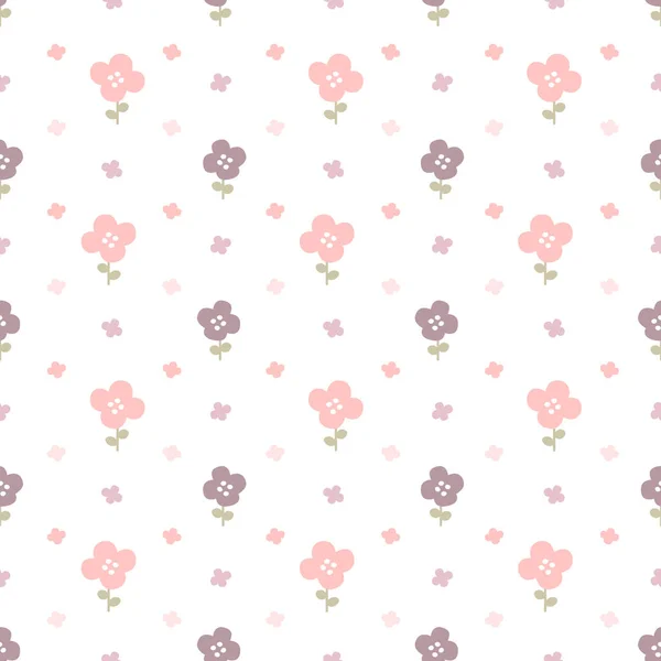 Pastel Flowers Seamless Background Repeating Pattern Wallpaper Background Cute Seamless — Stock Vector