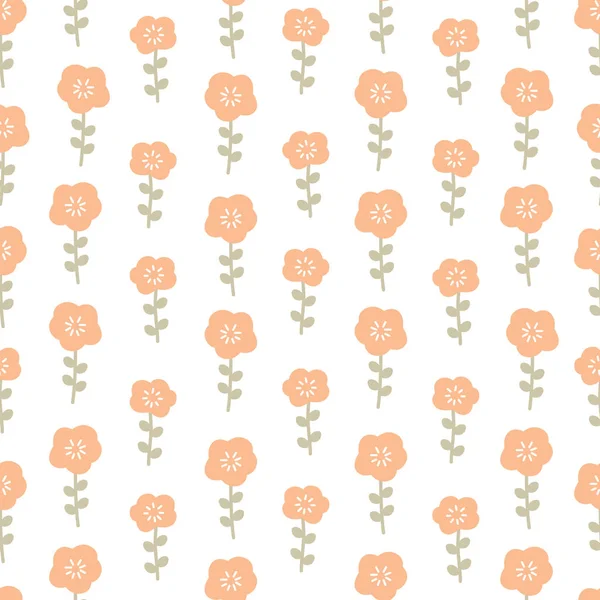 Orange Blumen Nahtlosen Hintergrund Wiederholen Muster Tapete Hintergrund Niedlich Nahtlose — Stockvektor