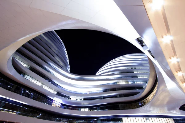 Vista Noturna Edifício Soho Chaoyang Centro Comercial Pequim — Fotografia de Stock