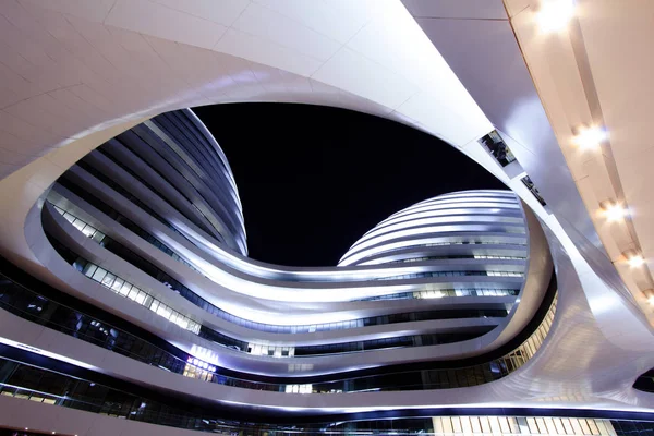 Vista Noturna Edifício Soho Chaoyang Centro Comercial Pequim — Fotografia de Stock