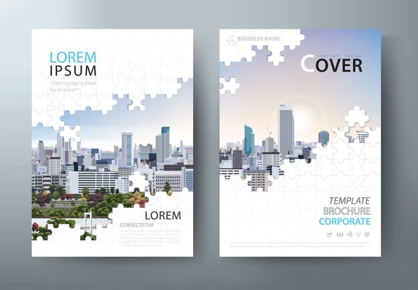 Brochure Relazione Annuale Progettazione Volantino Presentazione Copertina Volantino Sfondo Piatto — Vettoriale Stock
