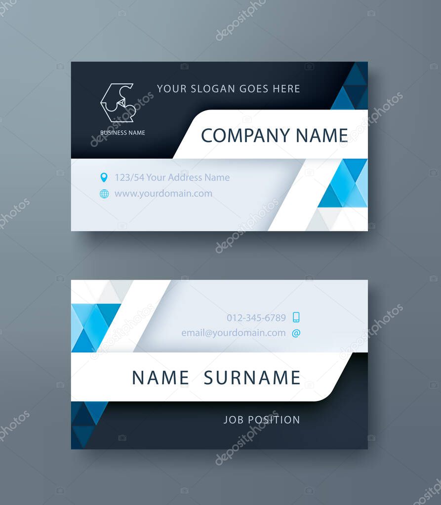 Corporate business, Personal name card design template. vector illustration. Front and back page.