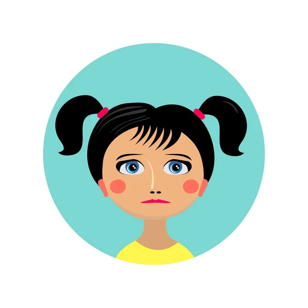 Female face avatar profile head — Stock Vector