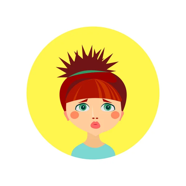 Female face avatar profile head — Stock Vector