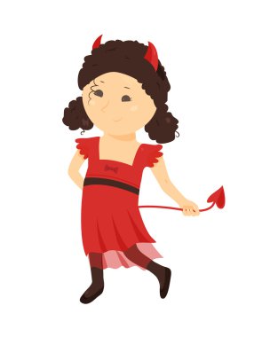 Sevimli çizgi çocuk içinde halloween kılık