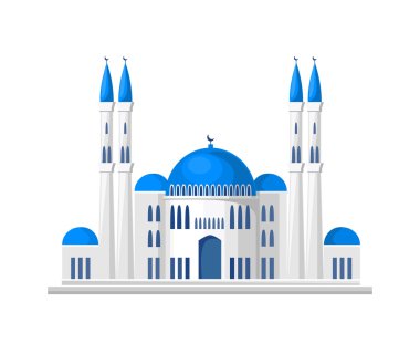 Beyaz arka plan üzerinde izole Müslüman Camii simgesi