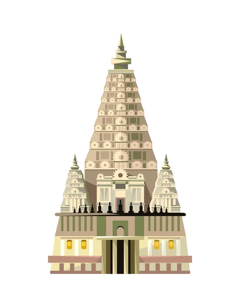 Mahabodhi templo ícone isolado no fundo branco — Vetor de Stock