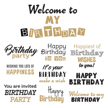 Mutlu doğum günü vektör ayarla