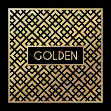 Siyah zemin üzerine altın vintage desen