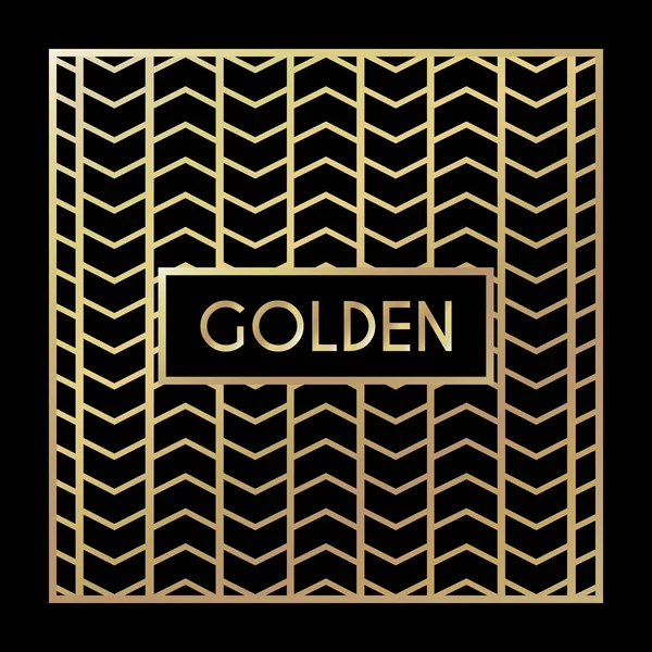 Goldenes Vintage-Muster auf schwarzem Hintergrund — Stockvektor