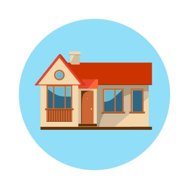 Beyaz arka plan üzerinde izole düz ev simgesini.