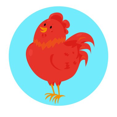 Karikatür Çince Zodyak yangın horoz.