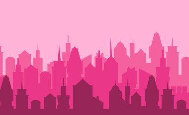 Cityscape arka plan kümesi. Vektör çizim