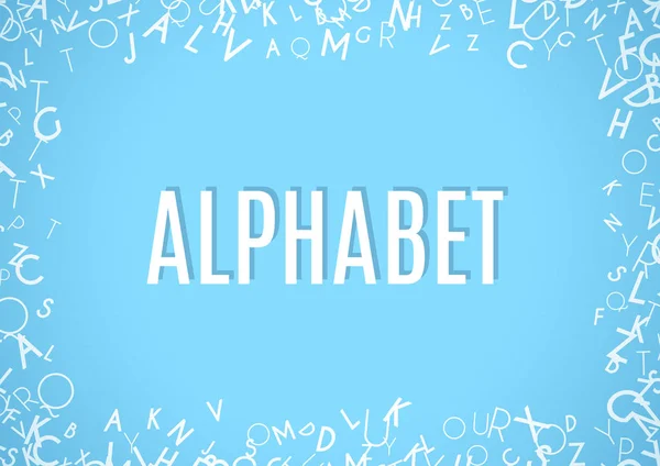Quadro de ornamento alfabeto branco abstrato isolado no fundo azul — Fotografia de Stock