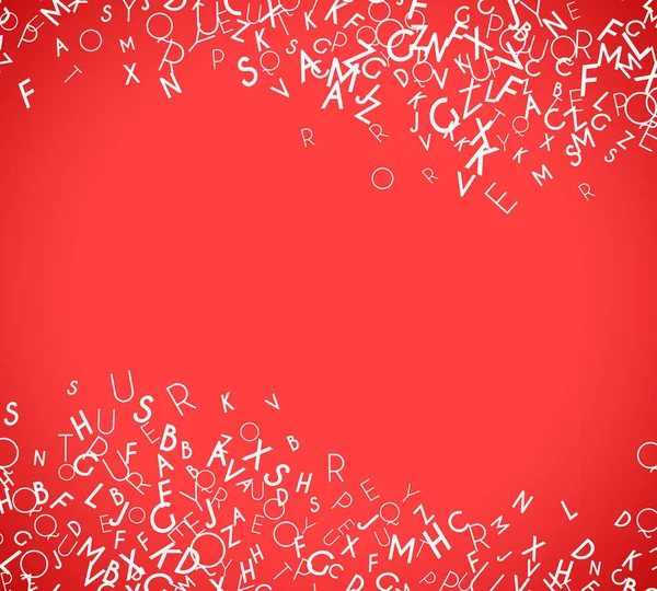 Kırmızı zemin üzerine izole soyut beyaz alfabe süsleme çerçeve — Stok fotoğraf