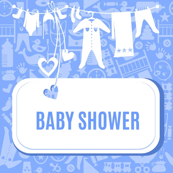 Tarjeta de ducha de bebé en color azul y rosa —  Fotos de Stock