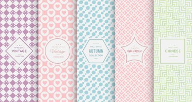 pastel retro farklı vektör Dikişsiz desen