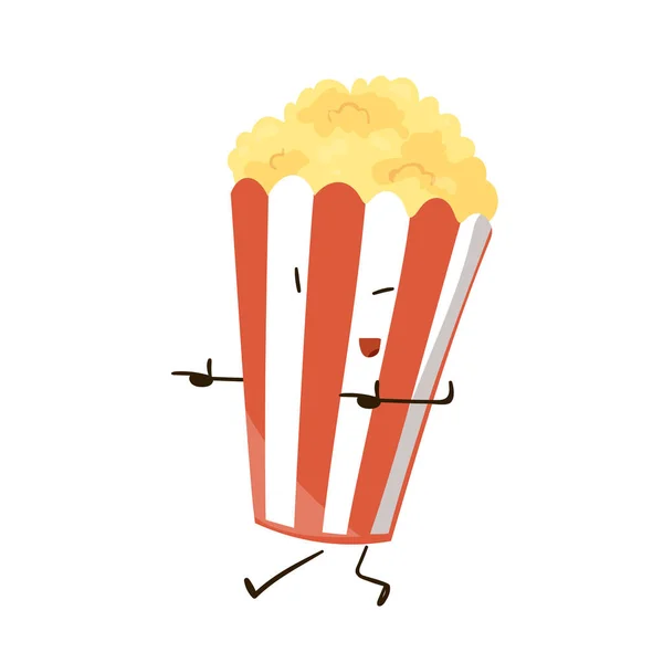 Divertente icona dei popcorn fast food — Vettoriale Stock