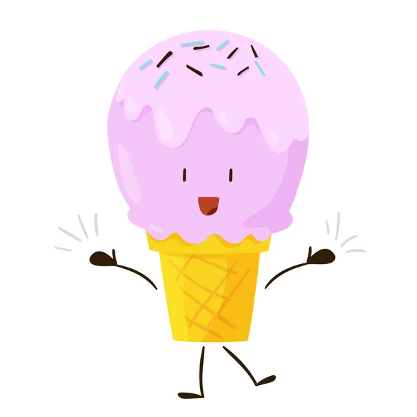 Funny fast food ice cream icon — Stock Vector