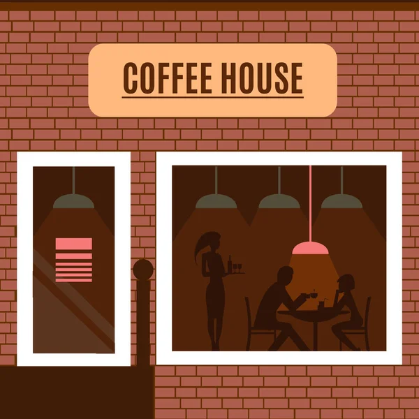 Restaurang eller café illustration i platt stil. — Stockfoto