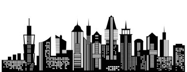 Beyaz arka planda siyah Cityscape simgesi