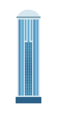 Beyaz arka plan üzerinde izole gökdelenin simgesi