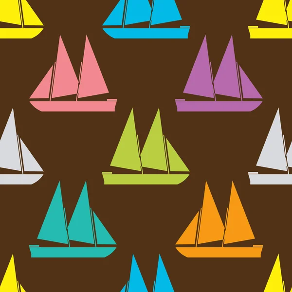 Boat seamless pattern — Stock Vector