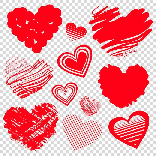 Red heart icons — Stock Vector