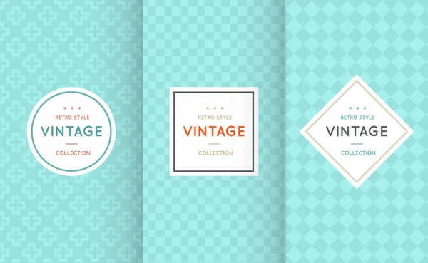 Vintage different vector seamless patterns. — Stock Vector