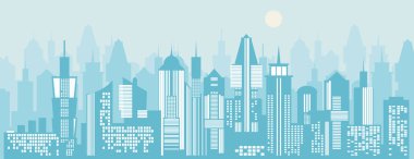 Cityscape arka plan. Vektör çizim