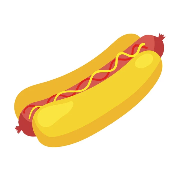 Fast food hot dog icon — Stock Vector