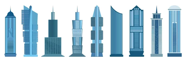 Iconos de rascacielos aislados sobre fondo blanco — Archivo Imágenes Vectoriales