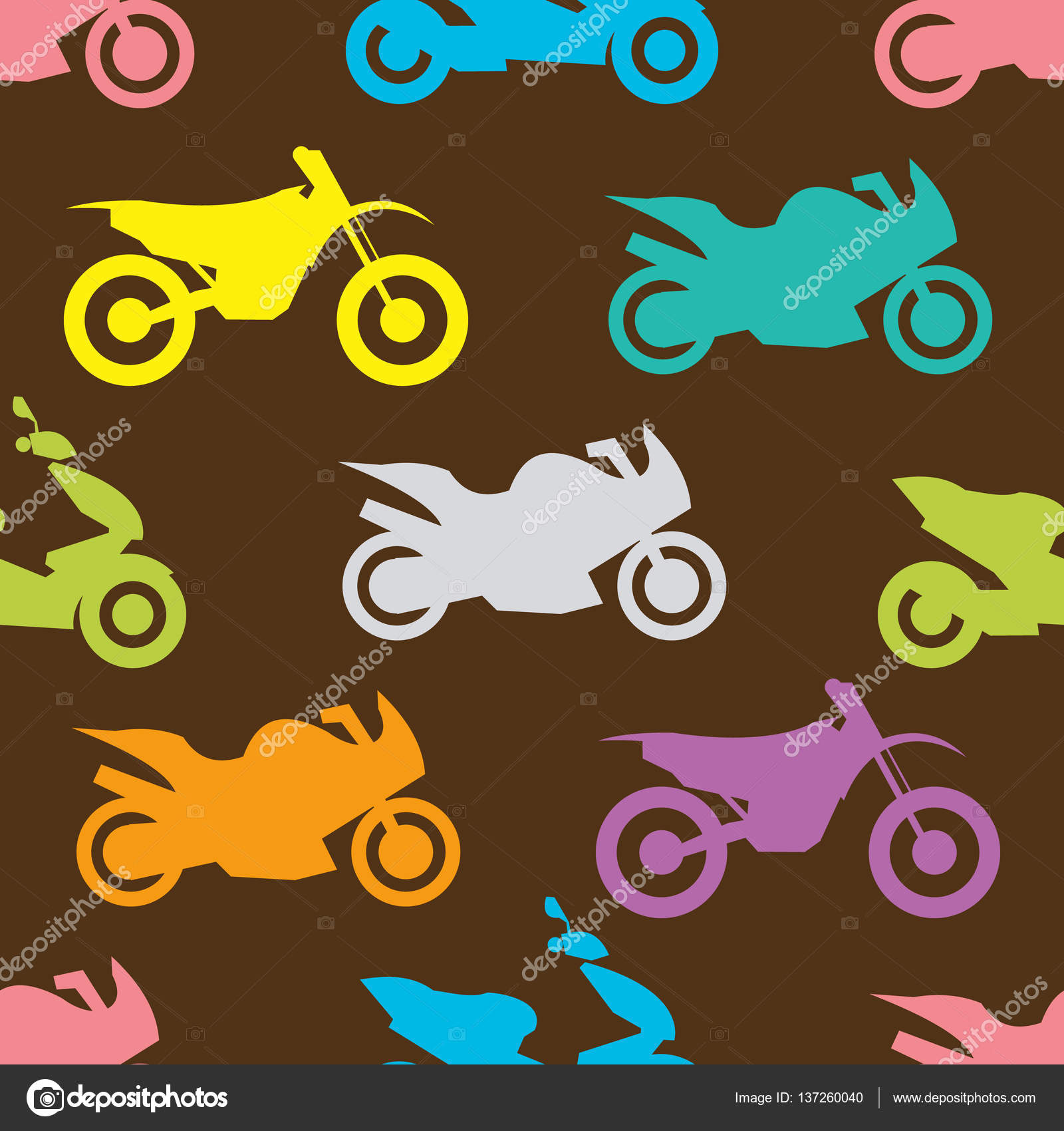 Retro motorcycle seamless pattern Stock Vector Image by ©Kannaa #137260040 Retro motorcycle seamless pattern Stock Vector Image by ©Kannaa #137260040