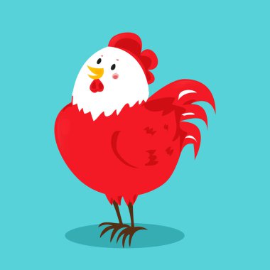 Karikatür Çince Zodyak yangın horoz.