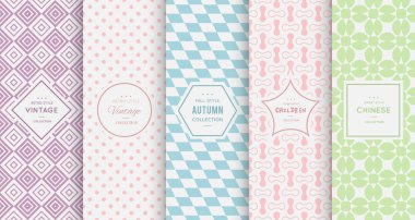 pastel retro farklı vektör Dikişsiz desen