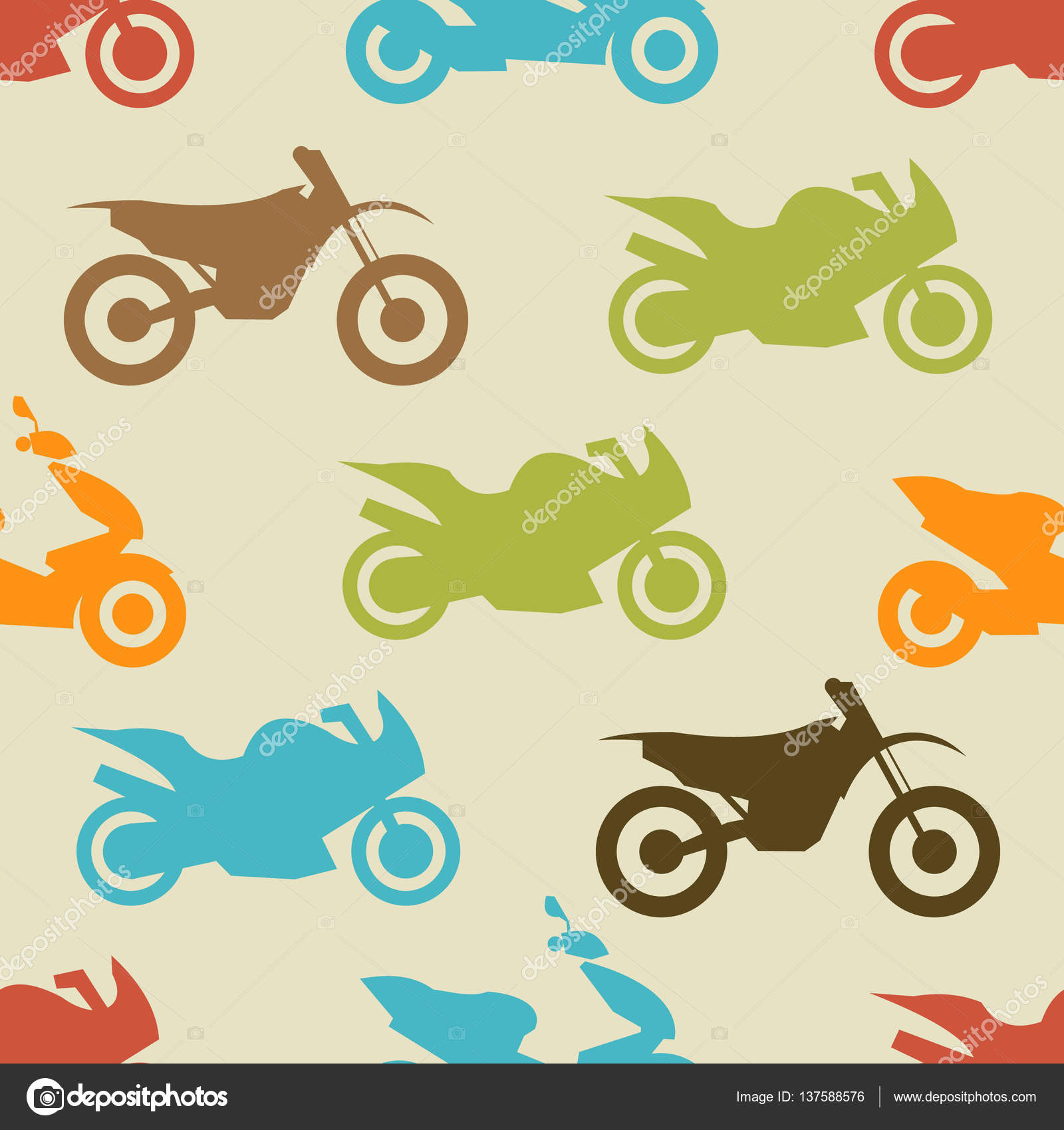 Retro motorcycle seamless pattern Stock Vector Image by ©Kannaa #137588576 Retro motorcycle seamless pattern Stock Vector Image by ©Kannaa #137588576
