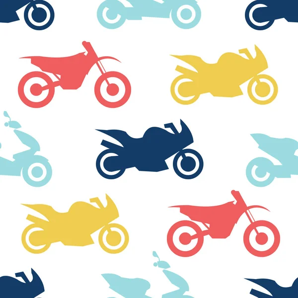 Retro motorcycle seamless pattern — Stock Vector