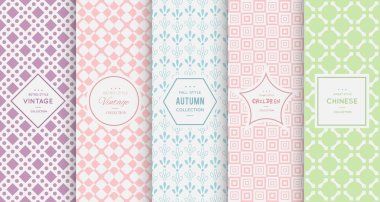 pastel retro farklı vektör Dikişsiz desen