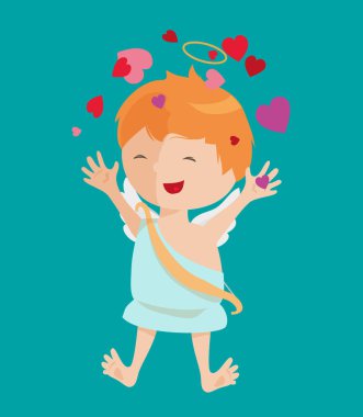 Beyaz arka plan üzerinde izole şirin melek