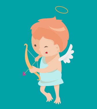 Beyaz arka plan üzerinde izole şirin melek