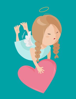 Beyaz arka plan üzerinde izole şirin melek