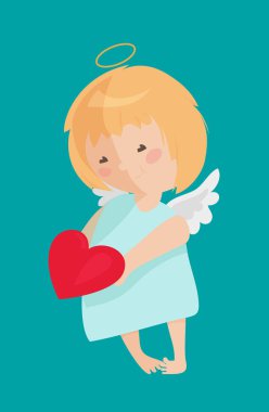 Beyaz arka plan üzerinde izole şirin melek