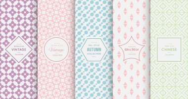 pastel retro farklı vektör Dikişsiz desen