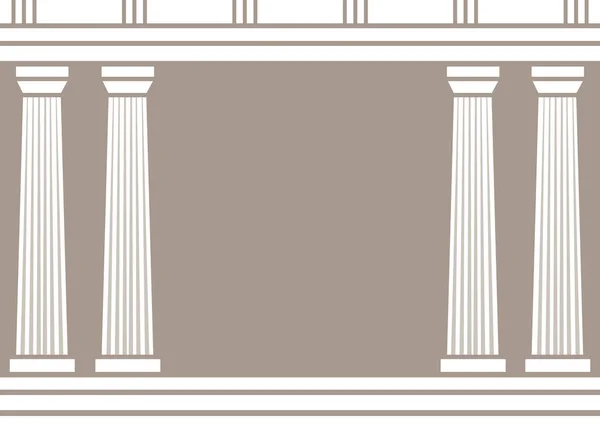 Doble arco de pilares clásicos aislado sobre fondo marrón — Vector de stock