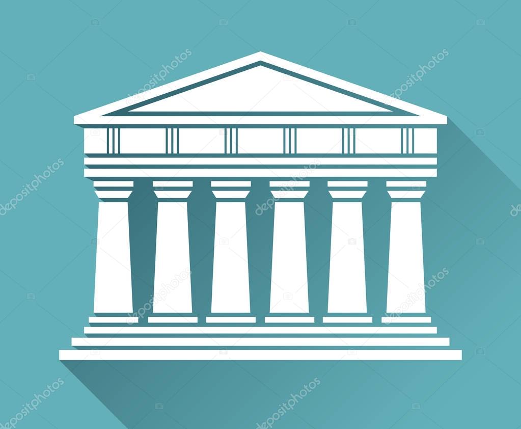 Architecture greek temple icon